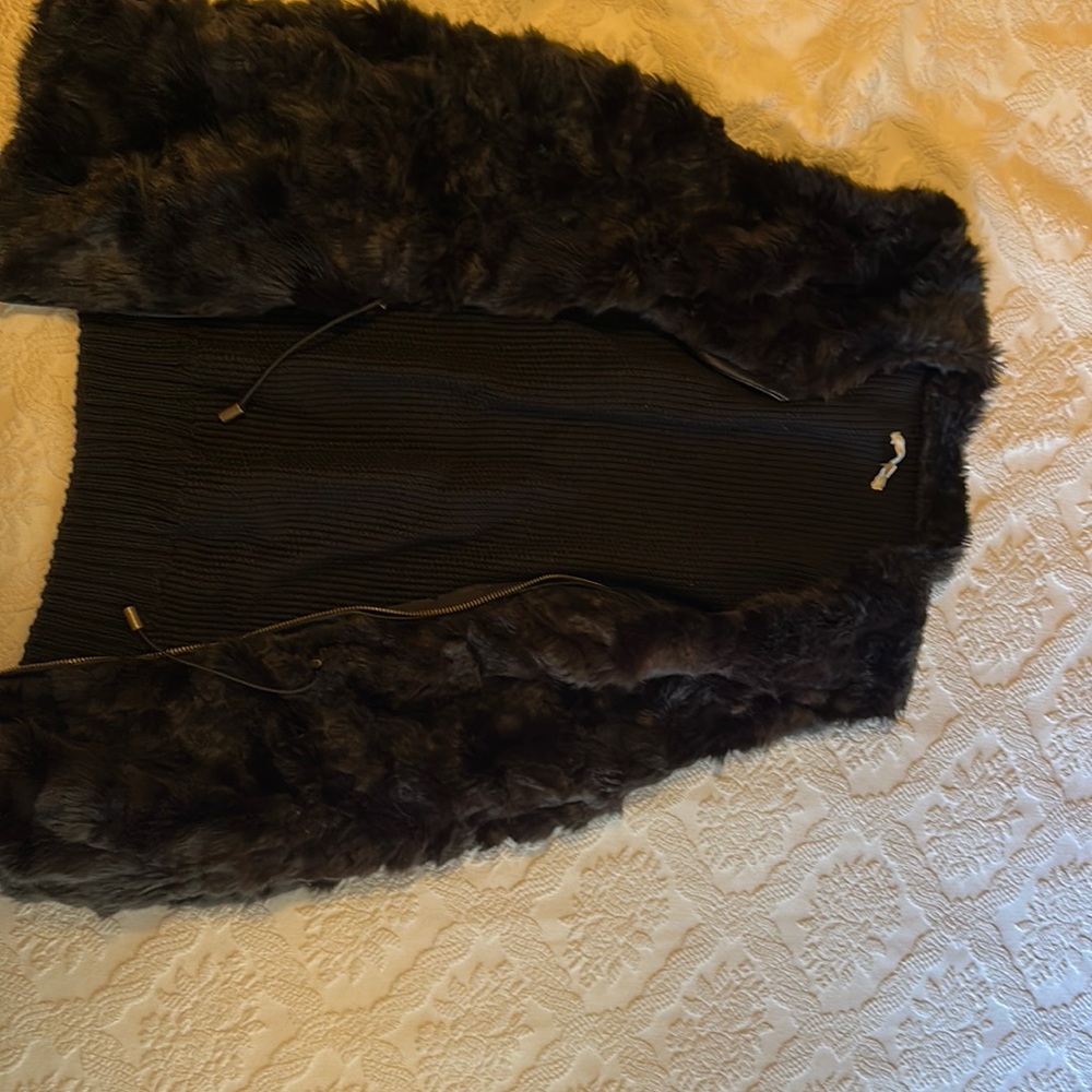 Black fur vest